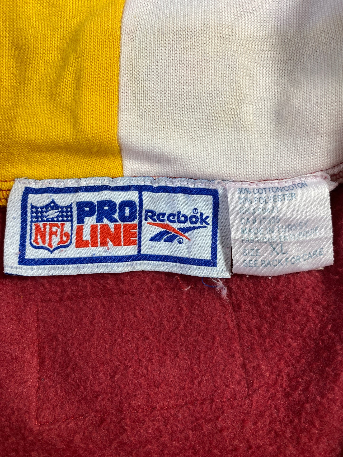 00' WASHINGTON REDSKINS Size XL Vintage NFL Half Zip Sweat-Shirt / F270S