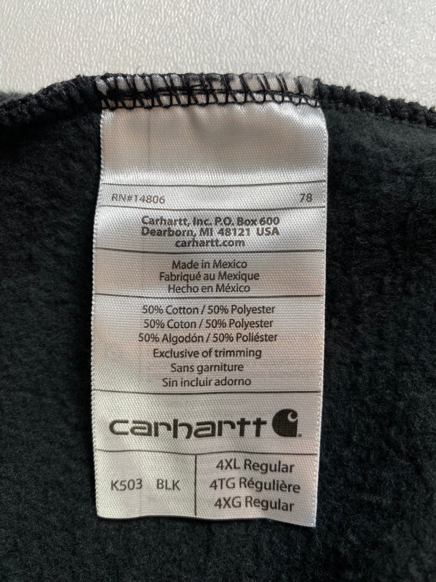 Vintage CARHARTT Size XXXXL Half-Zip Sweat-Shirt / G3874S