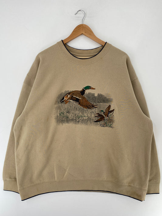 00’ DUCK Size XL Vintage Animal Sweat-Shirt / F265S