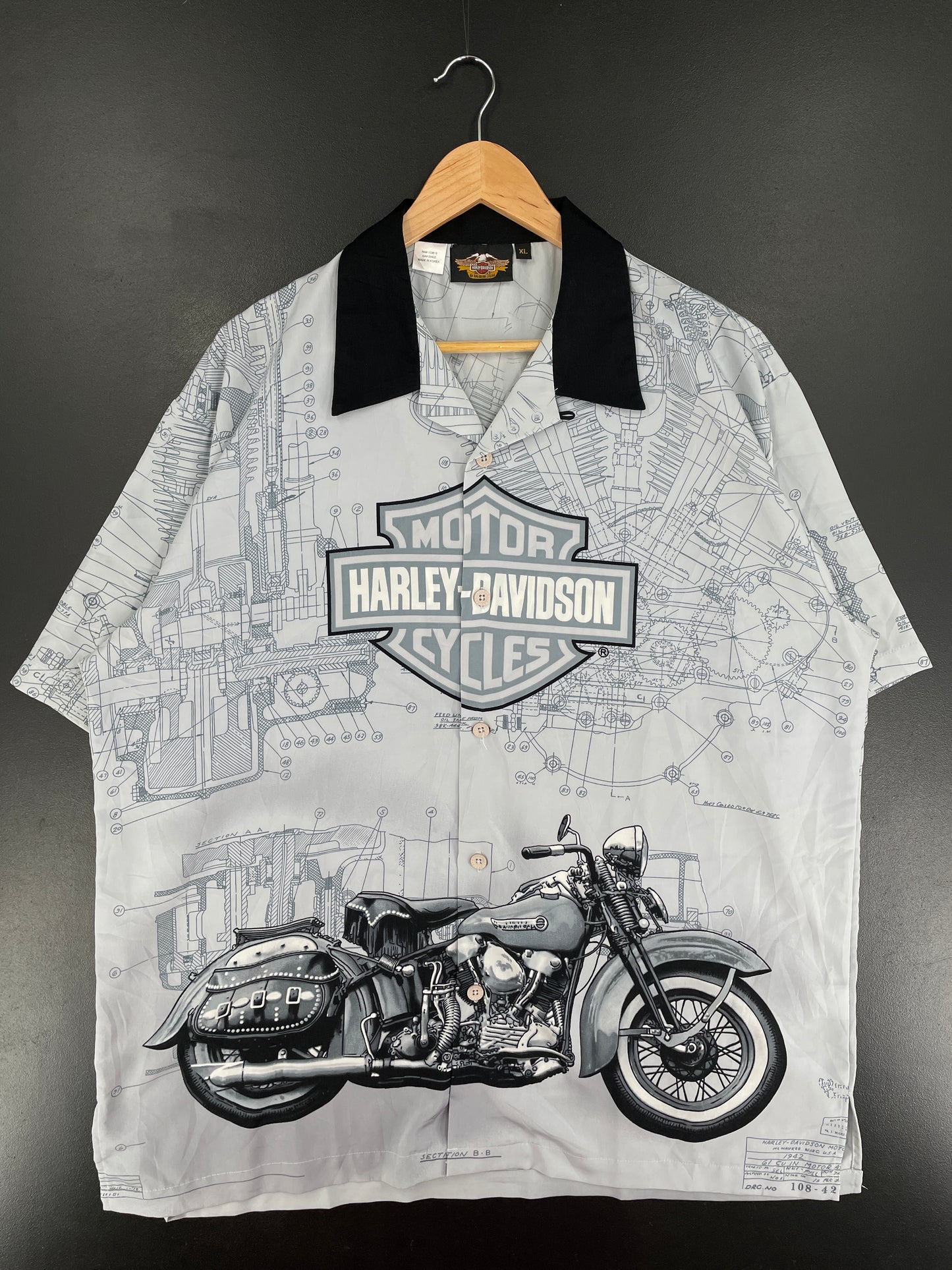 .Vintage HARLEY DAVIDSON Size XL Button Down Shirt / F812B