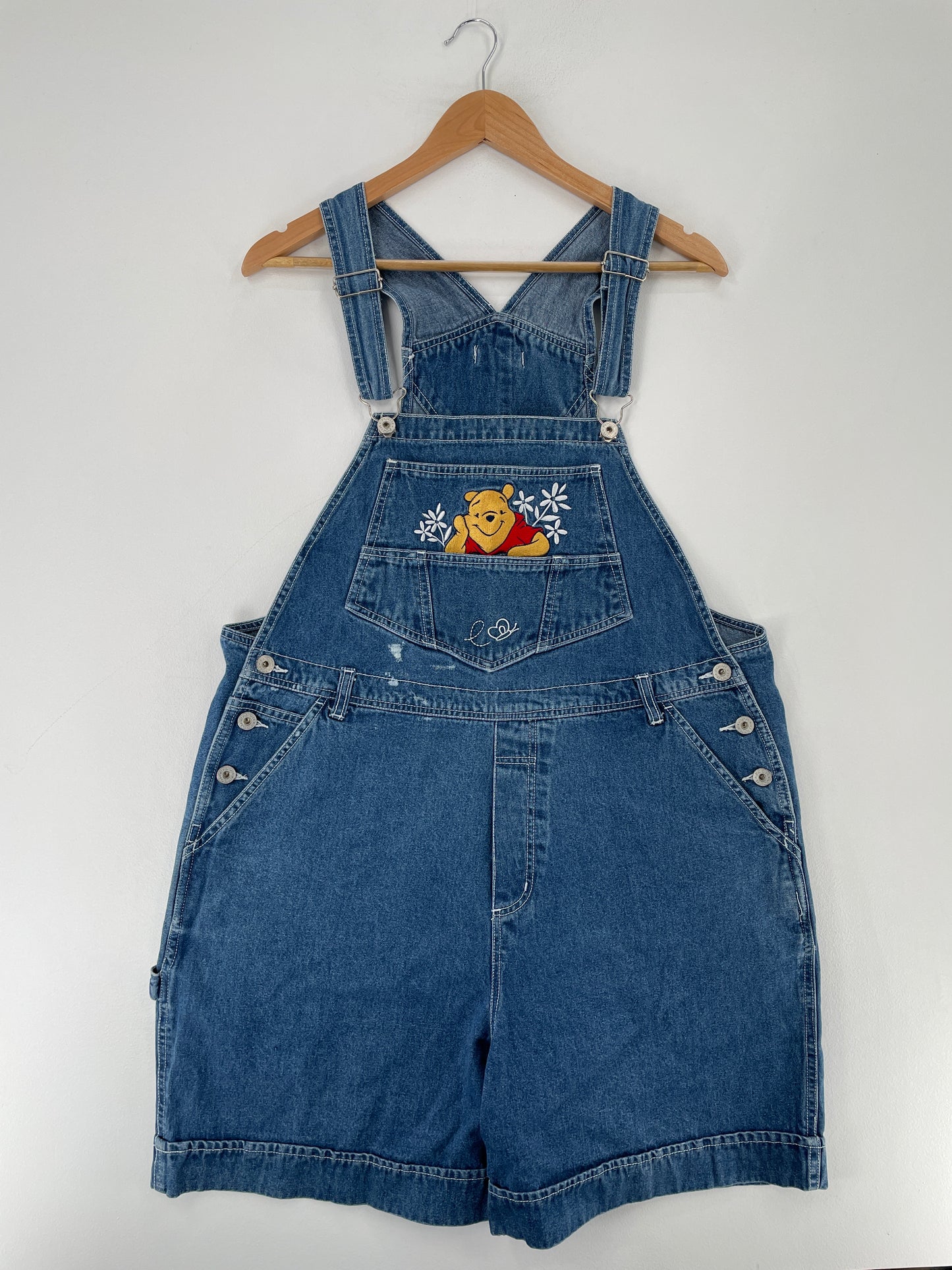 Vintage DISNEY WINNIE THE POOH Size Ladies.18W(XL) Denim Overall / E7844P