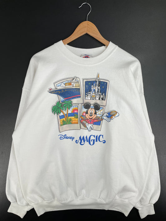 00’ DISNEY MICKEY MAGIC Size XL Vintage Sweat-shirt / F5478S