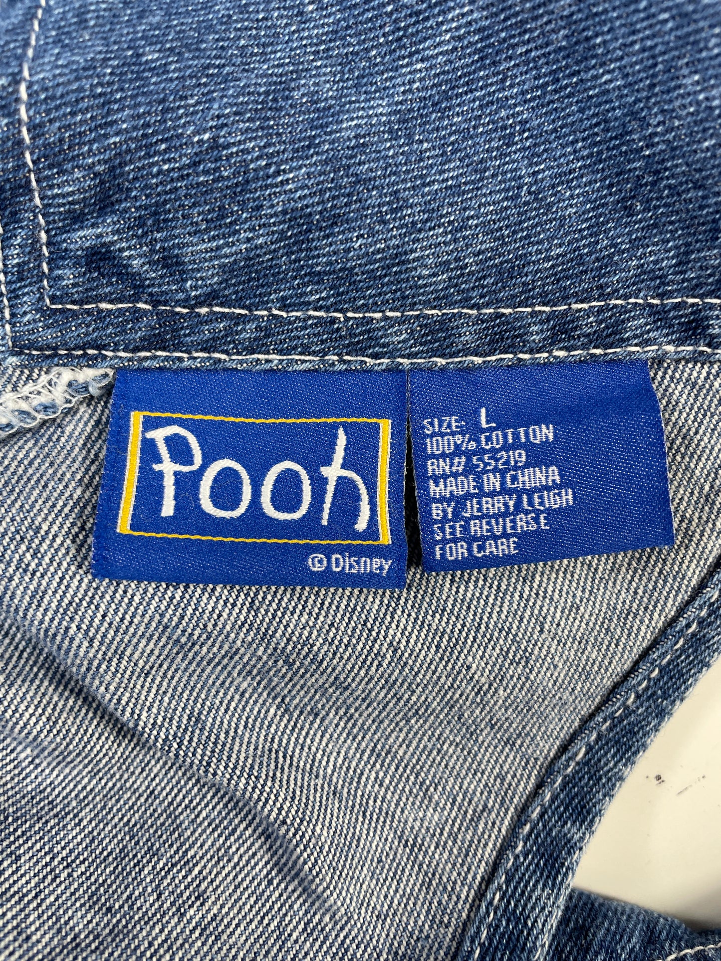 00' DISNEY WINNIE THE POOH Size L Denim Overall / F209P