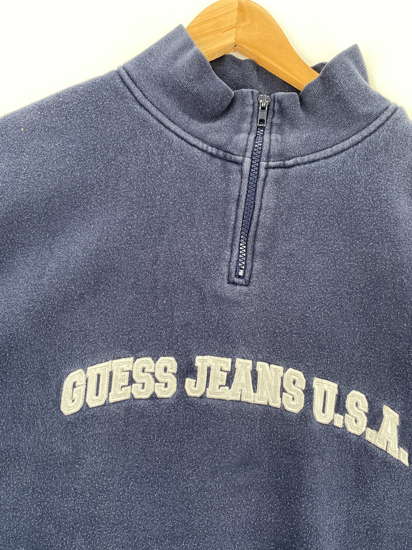 Vintage GUESS JEANS Size XXL Vintage Half Zip Sweat-Shirt / F6325S