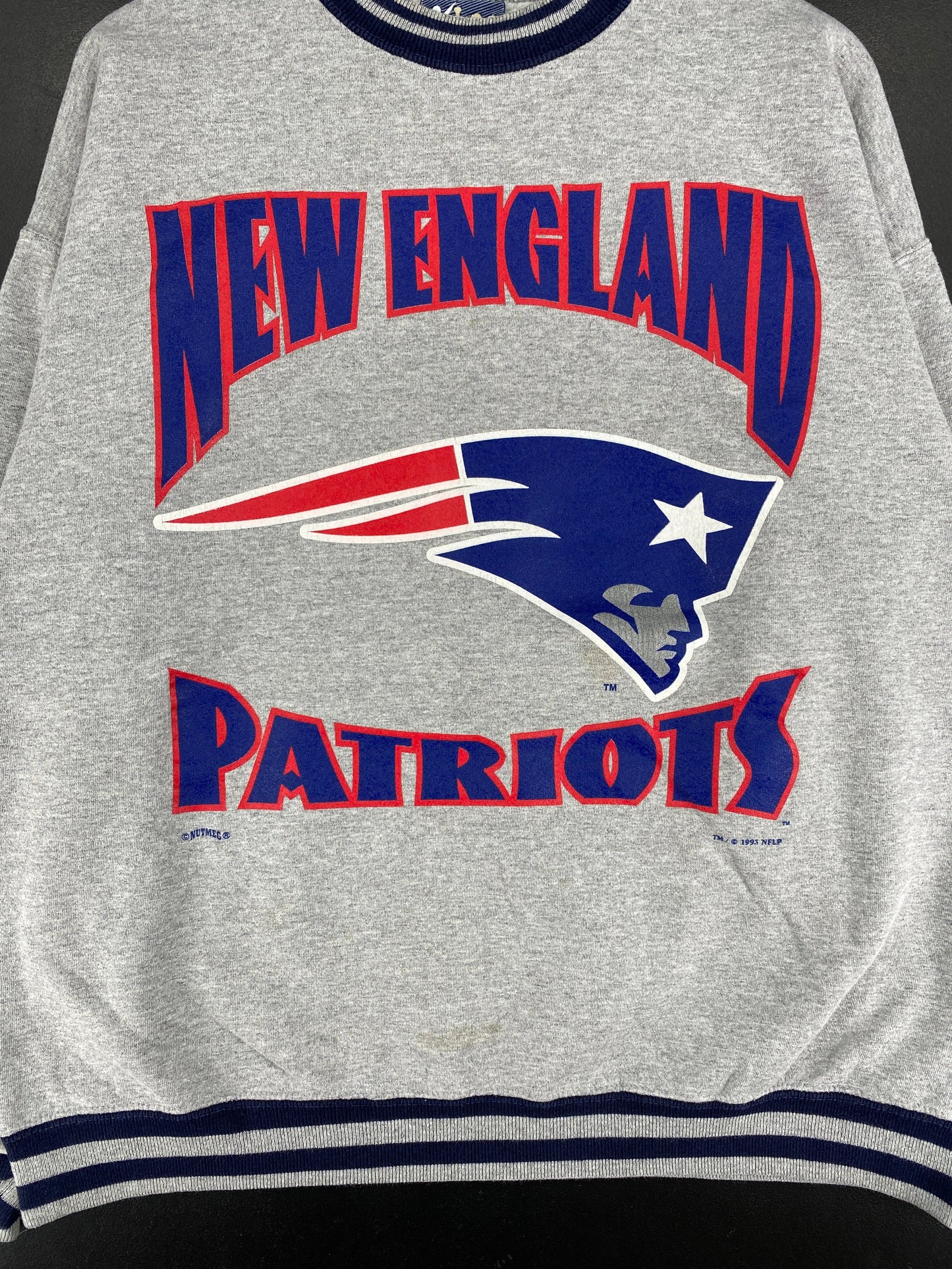1995 NEW ENGLAND PATRIOTS Made in USA Size XL NFL Sweat-Shirt / F9545S