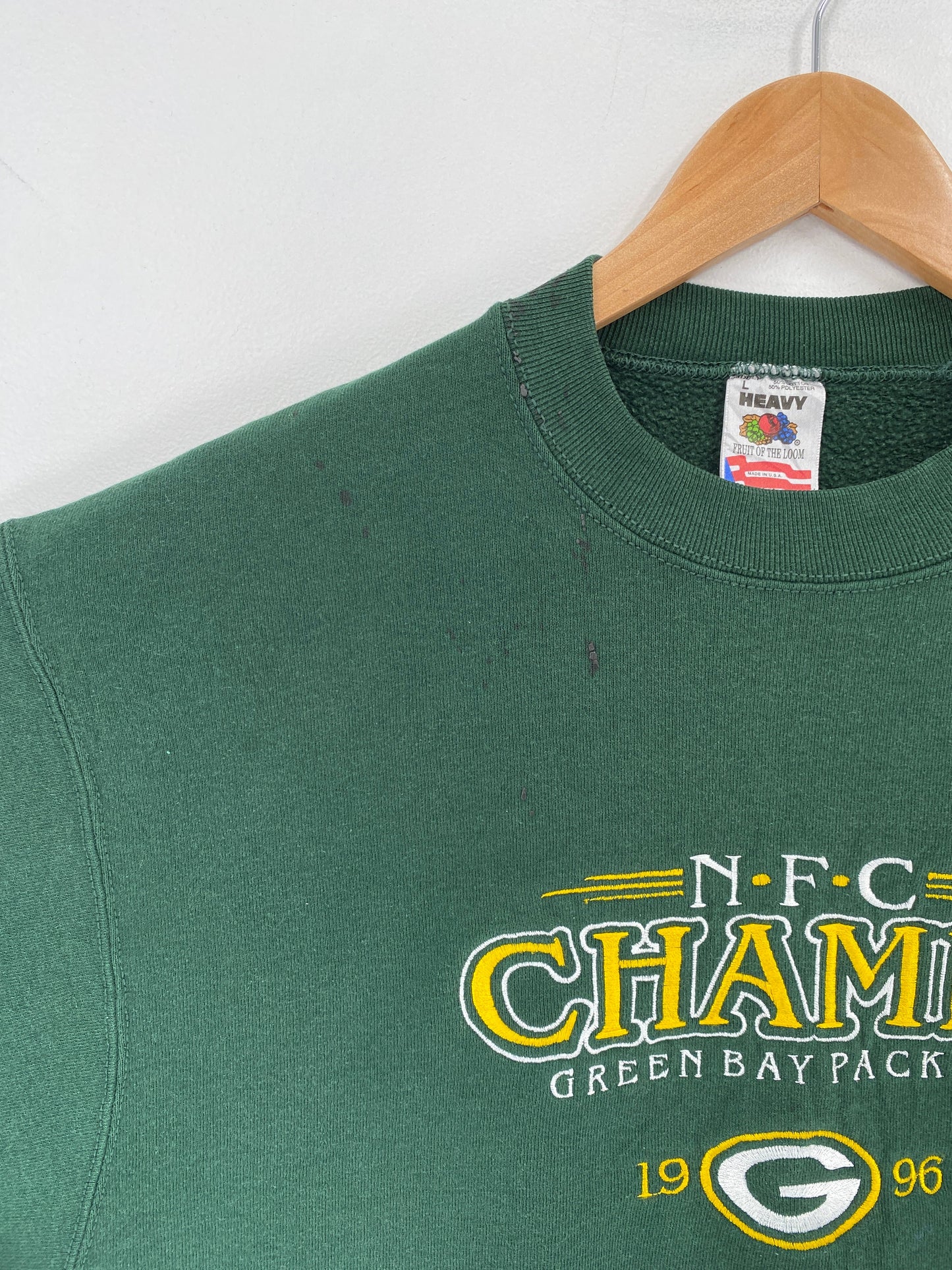 1996 GREEN BAY PACKERS Made in USA Size L Vintage NFL Sweat-Shirt / F6120S