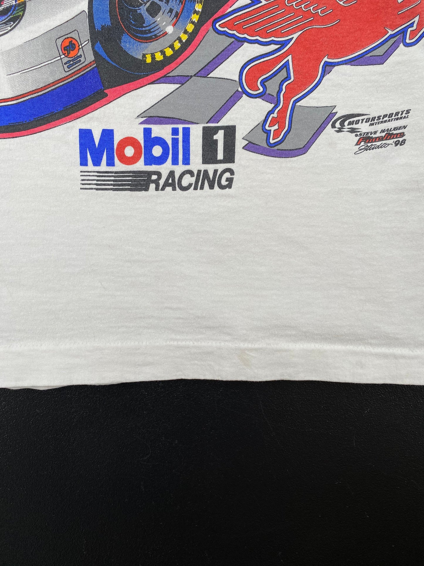 1998 JEREMY MAYFIELD x MOBIL Made in USA Size L Vintage Racing T-Shirt / G2425T