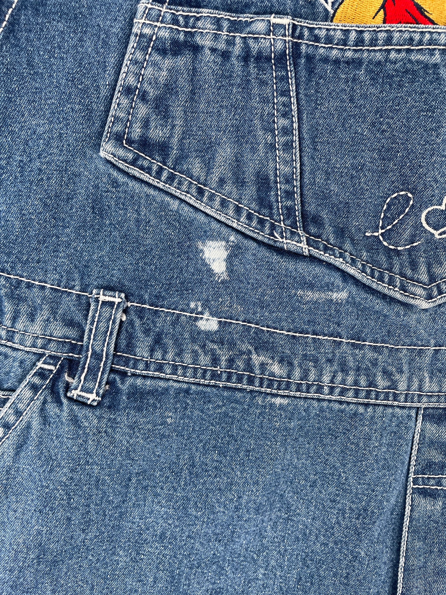 Vintage DISNEY WINNIE THE POOH Size Ladies.18W(XL) Denim Overall / E7844P