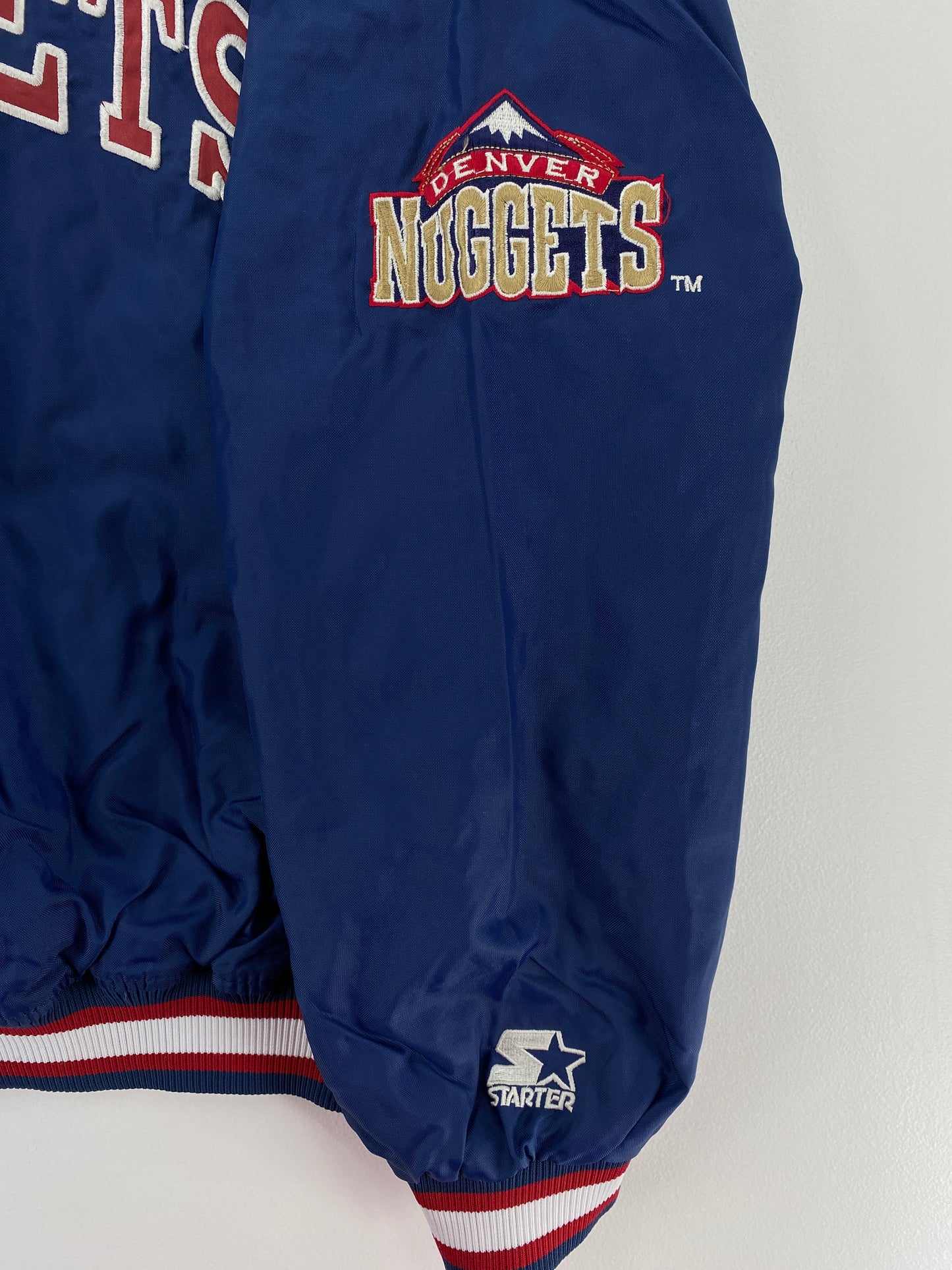 90’s STARTER x DENVER NUGGETS Size XXL Vintage NBA Nylon Sweat Shirt / E7221N
