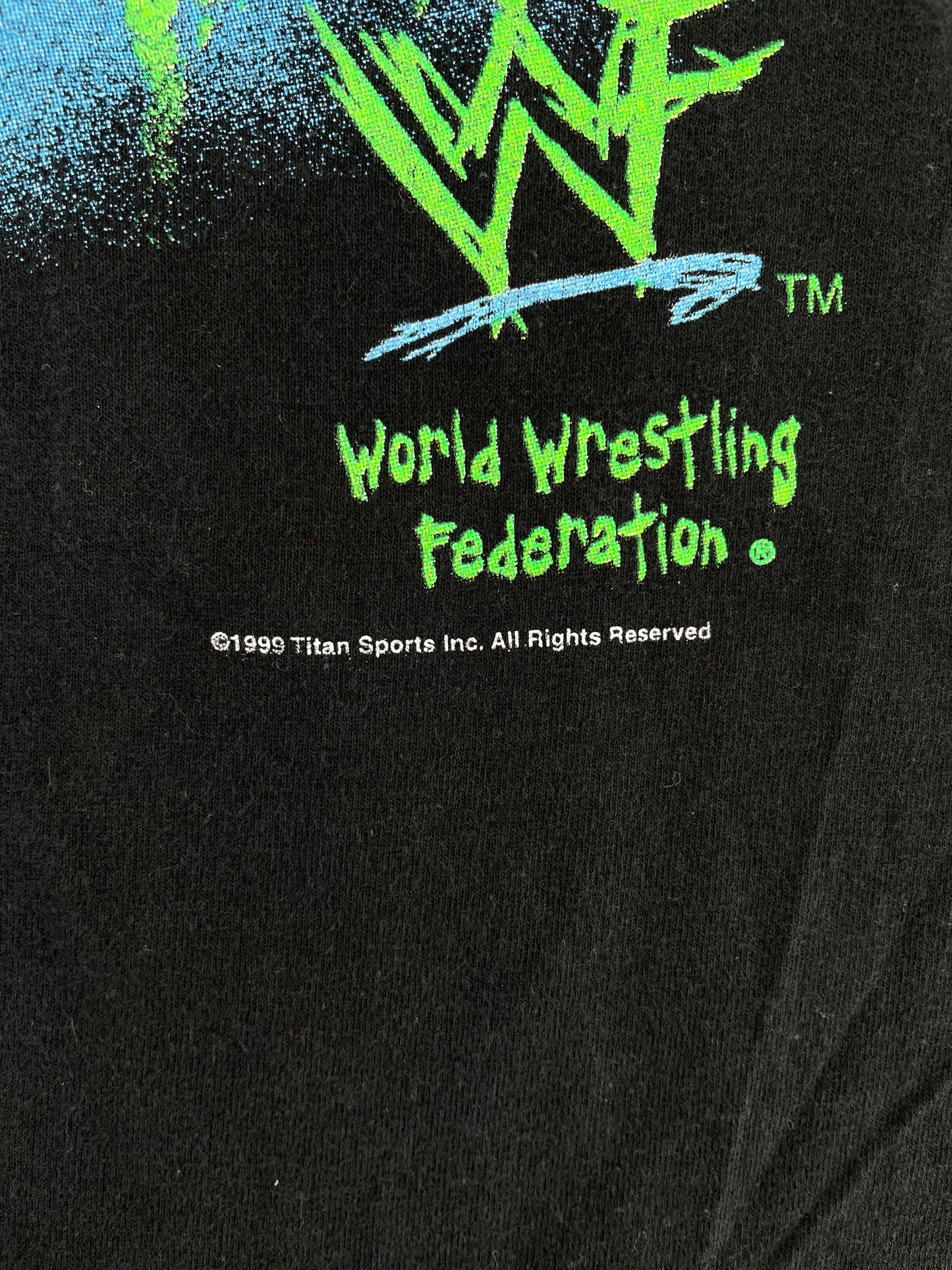1999 THE ROCK WWF Size L Vintage WWF T-shirt / E7730T