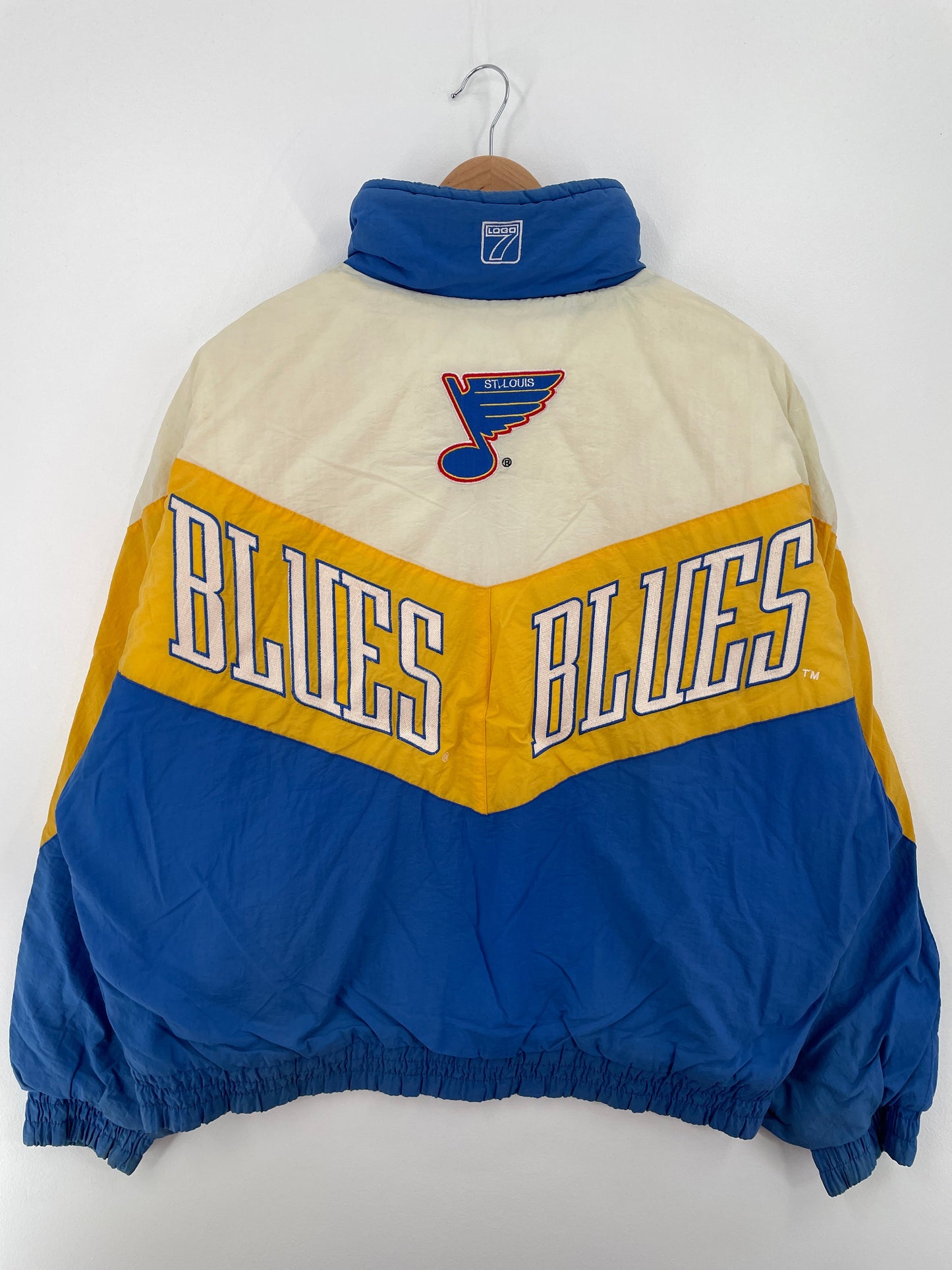 90’s ST. LOUIS BLUES Size XL NFL Padded Nylon Jacket / F4726J