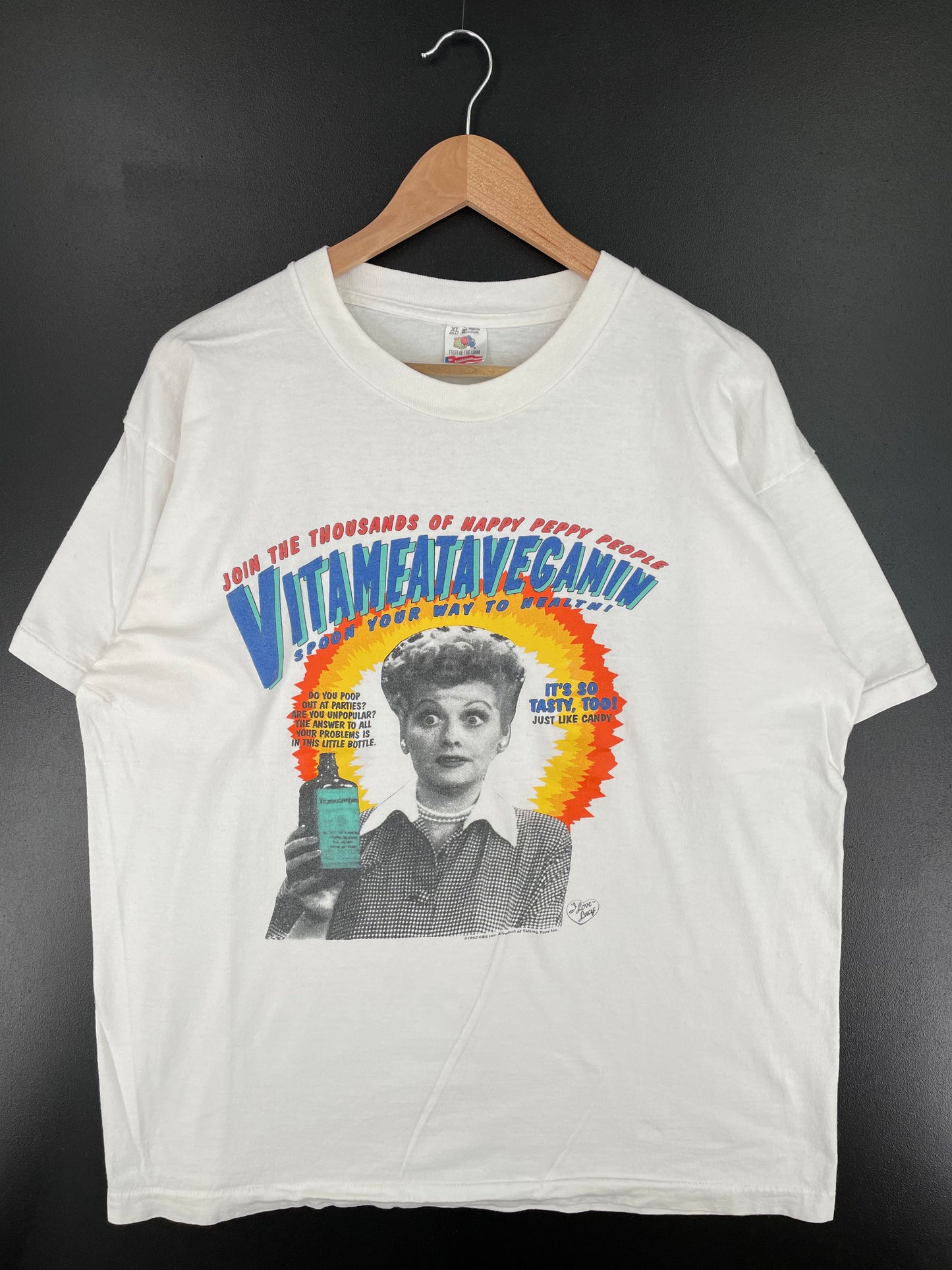1992 VITAMEATAVEGAMIN Made in USA Size XL Vintage T- Shirt / F504T