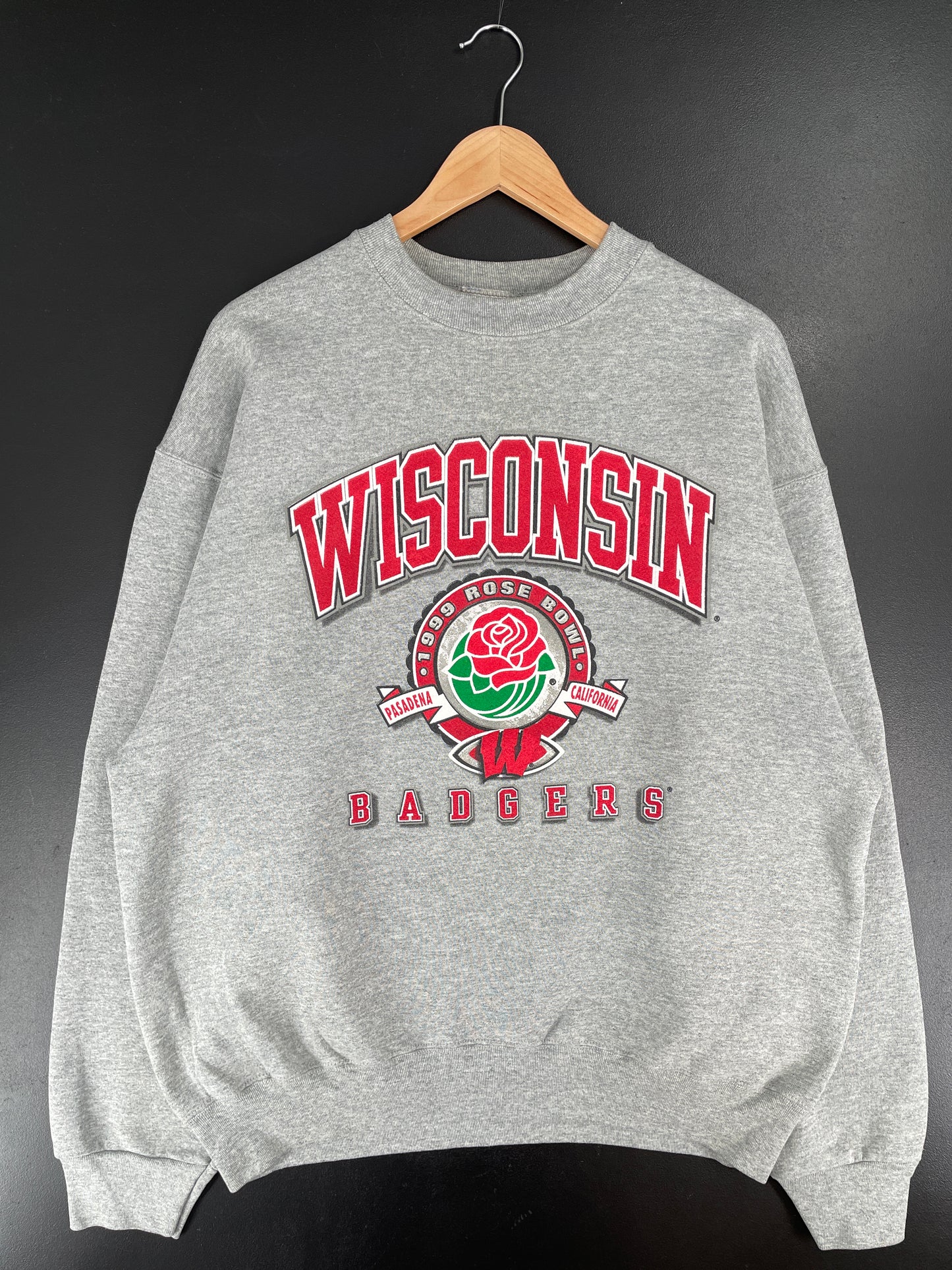 1999 WISCONSIN BADGERS Made in USA Size XL Vintage College Sweat-Shirt / E7012S