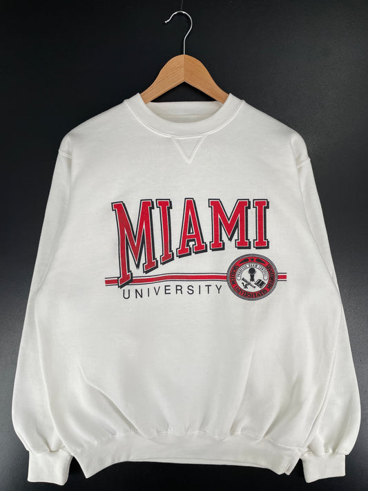 00' MIAMI UNIVERSITY Size L Vintage College Sweat-Shirt / E7061S