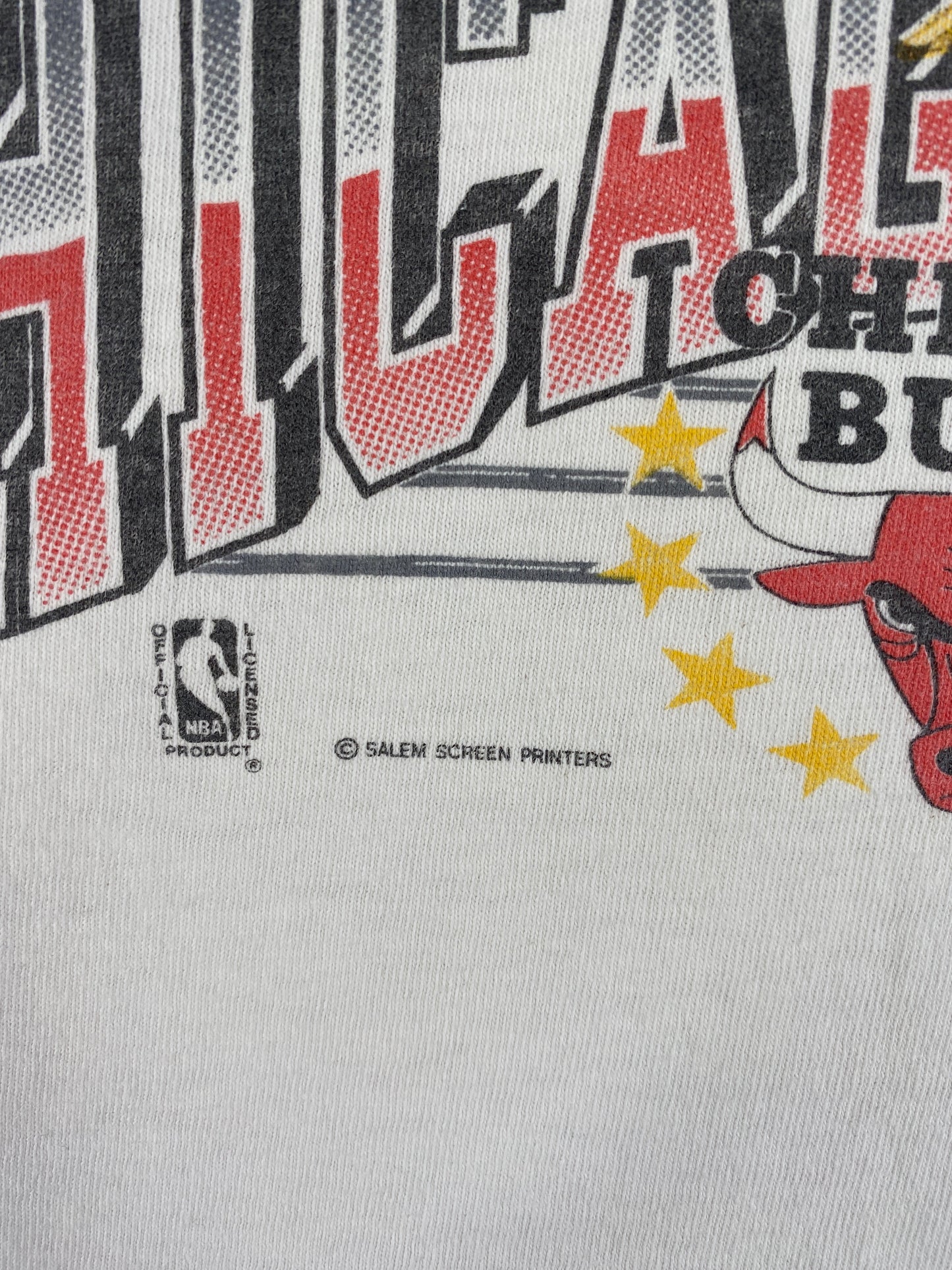 1991 SALEM x CHICAGO BULLS Size Approx.M Vintage NBA T-Shirt / E8178T
