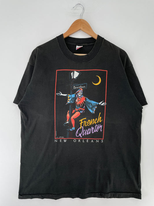 1987 NEW ORLEANS BOURBON STREET Made in USA Size XL Vintage T-shirt / F44T