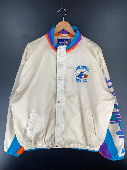 90’s STARTER x CHARLOTTE HORNETS Size XL NBA Nylon Jacket / F4542N