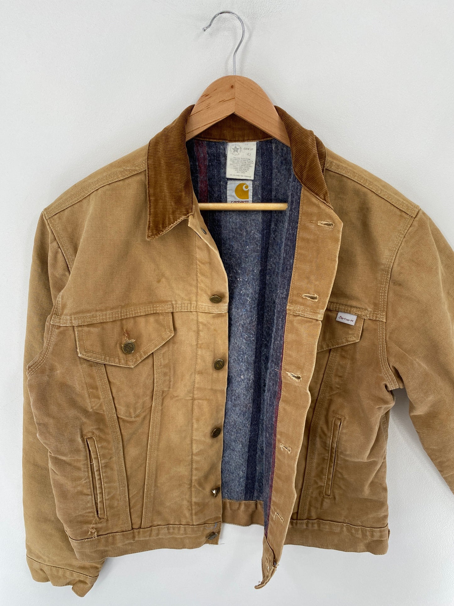 90's CARHARTT Made in USA Size 42(XL) Zip-Up Duck Jacket / F2944J