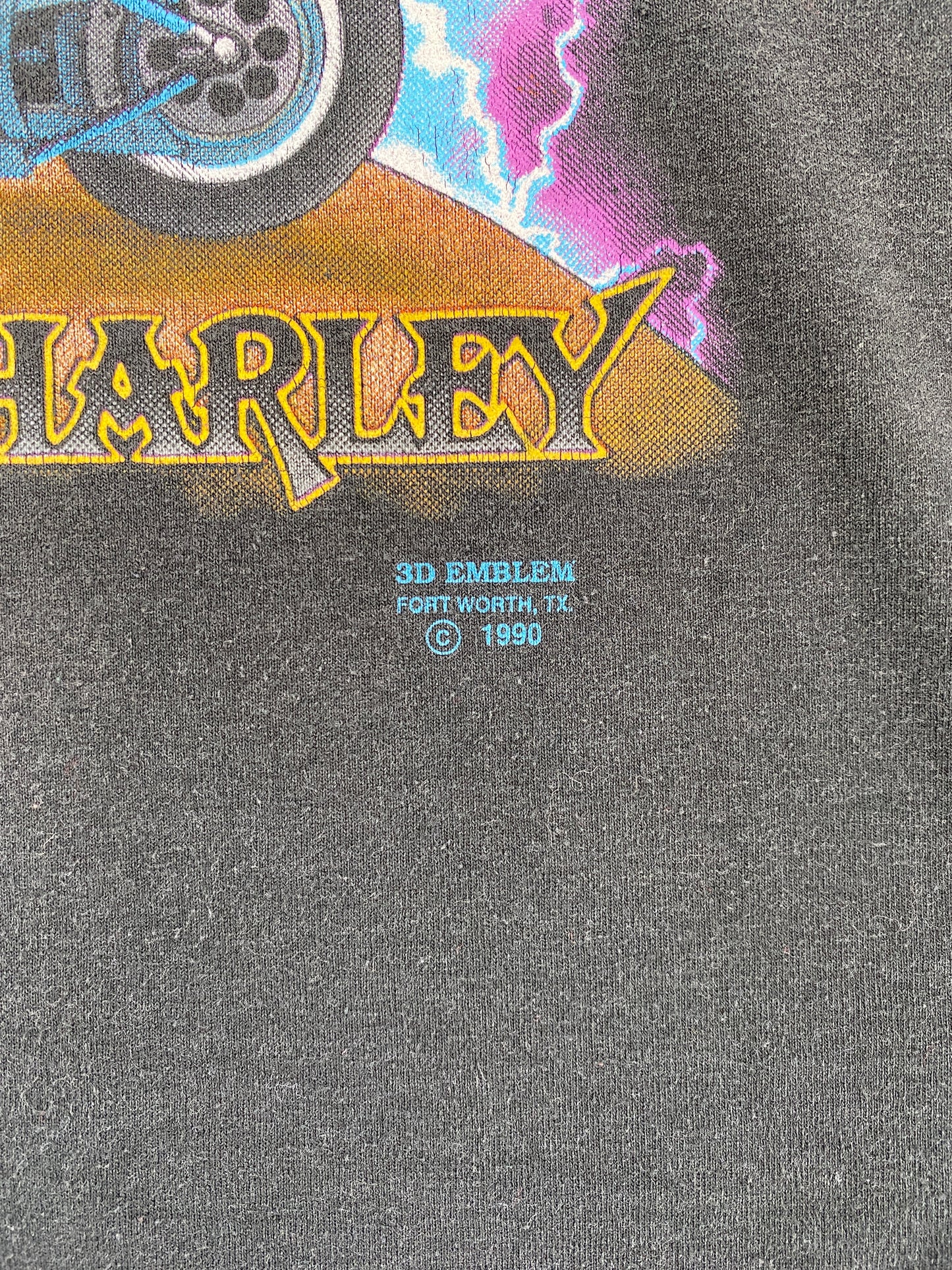 1990 HARLEY DAVIDSON Made in USA Size L Vintage T-Shirt / E8559T