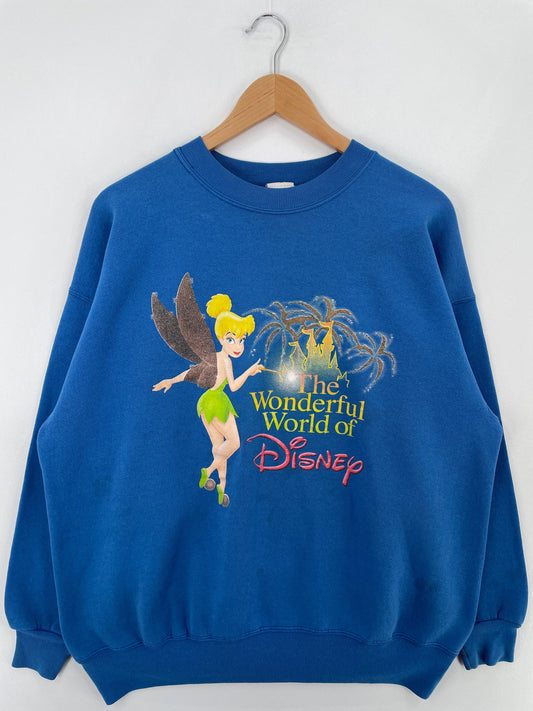 00' DISNEY TINKERBELL Made in USA Size L-XL Vintage Sweat-Shirt / G7097S