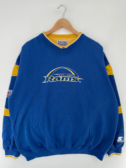 90’s STARTER x ST. LOUIS RAMS Size XL NFL Sweat-Shirt / F702S