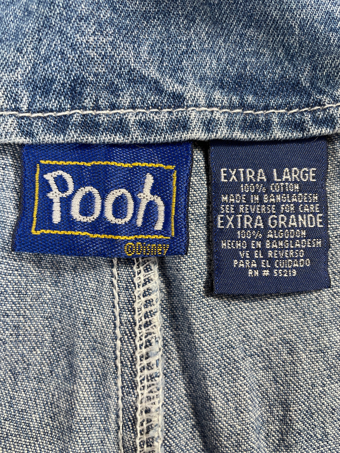 00' DISNEY EEYORE Size XL Vintage Denim Overall / E7841P