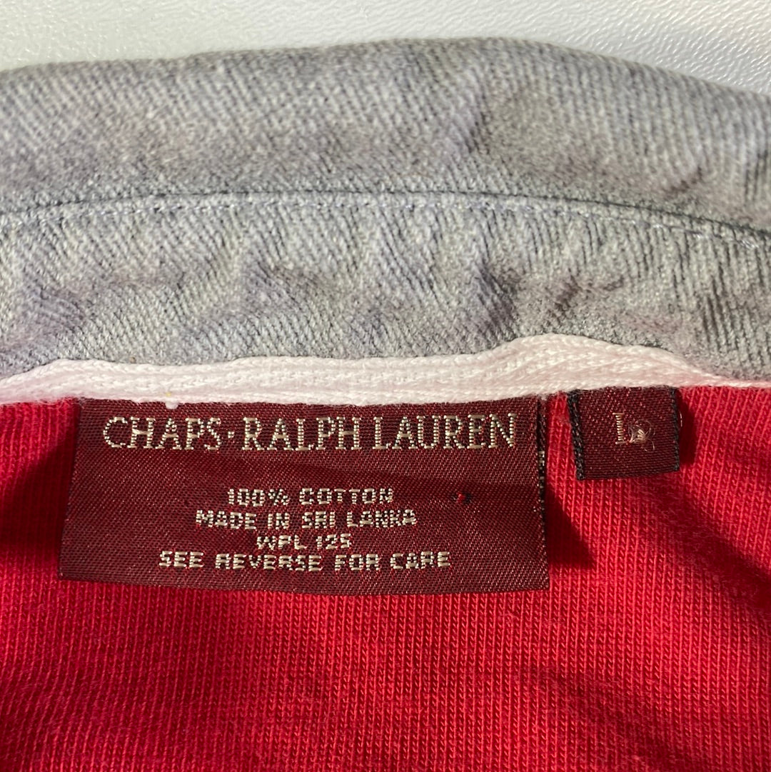 90’s CHAPS RALPH LAUREN Size L Vintage Long Sleeve Polo Shirt / E7953B