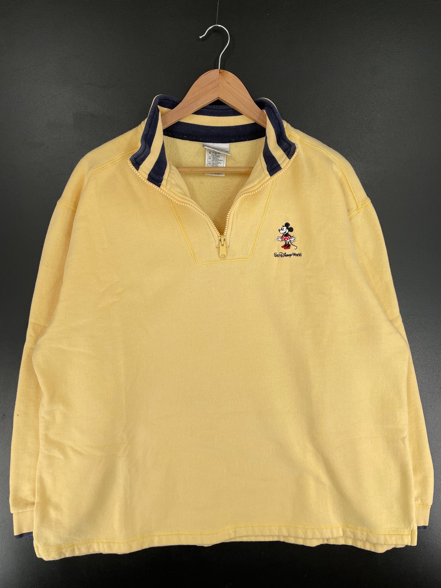 00's DISNEY MINNIE Size XL Vintage Half Zip-up Sweat-shirt / G342S