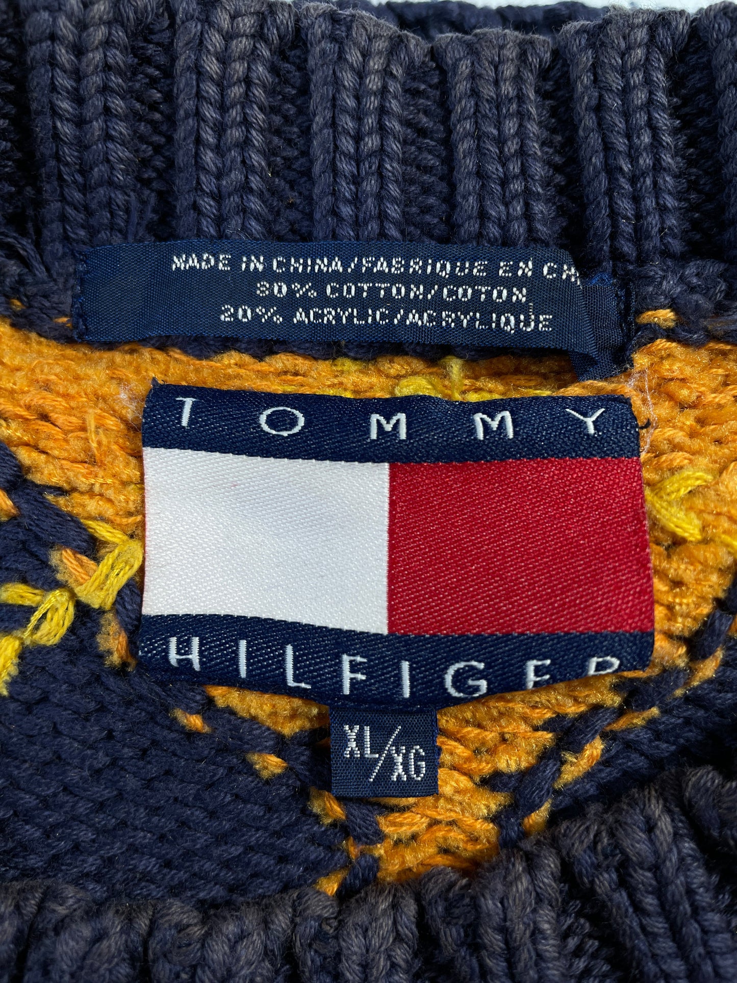 90’s TOMMY HILFIGER Size XL Vintage Cotton Knitwear / G4501K
