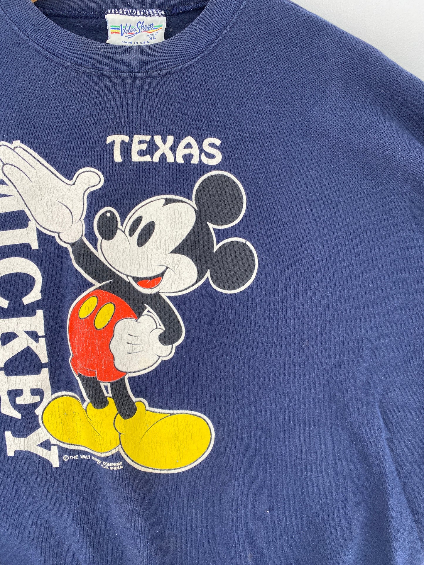 90's DISNEY MICKEY TEXAS Made in USA Size XL Vintage Sweat-Shirt / G5720S