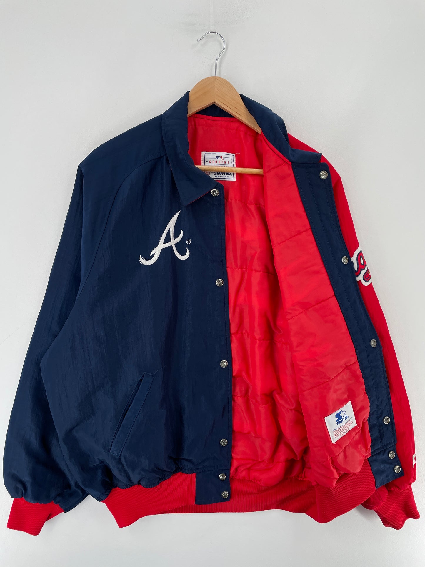 90’s STARTER x ATLANTA BRAVES Size L Vintage MLB Padded Nylon Jacket / E6879N