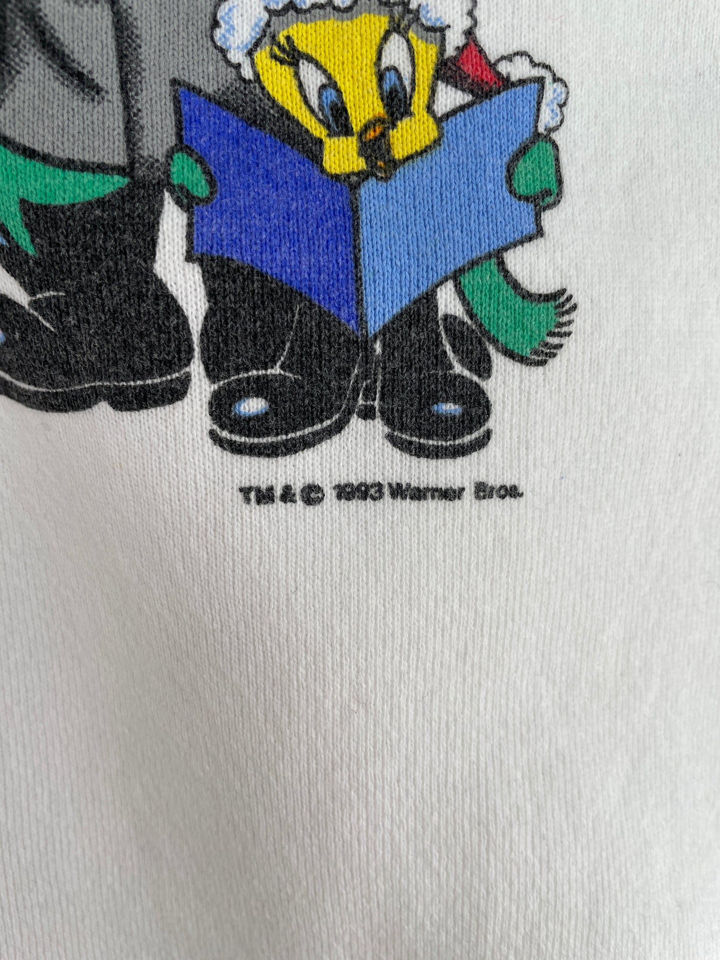 1993 LOONEY TUNES CHRISTMAS Made in USA Size XL Vintage Sweat-shirt / G5209S