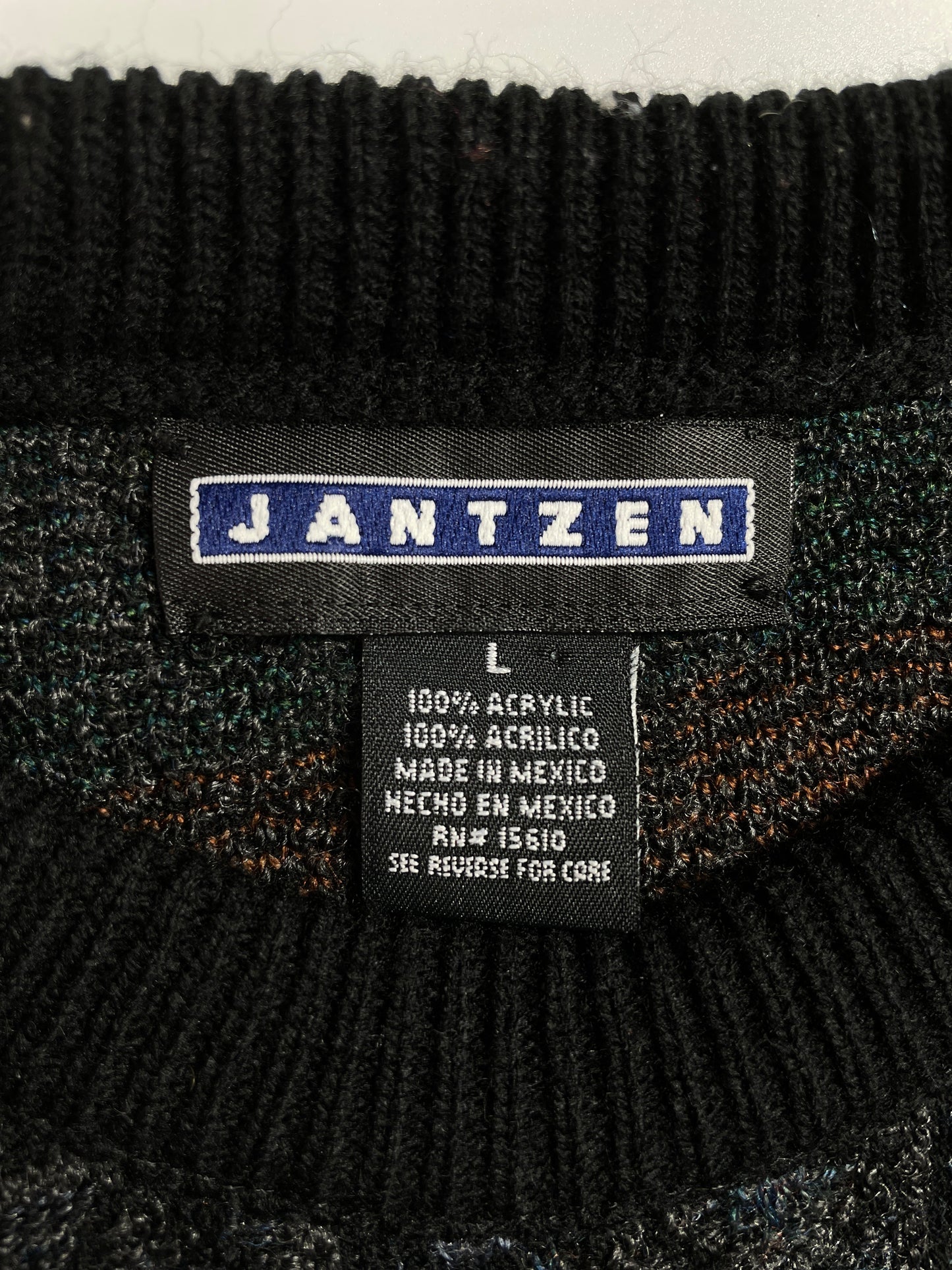 .Vintage JANTZEN Size L Acrylic Knit Sweater / F7868K