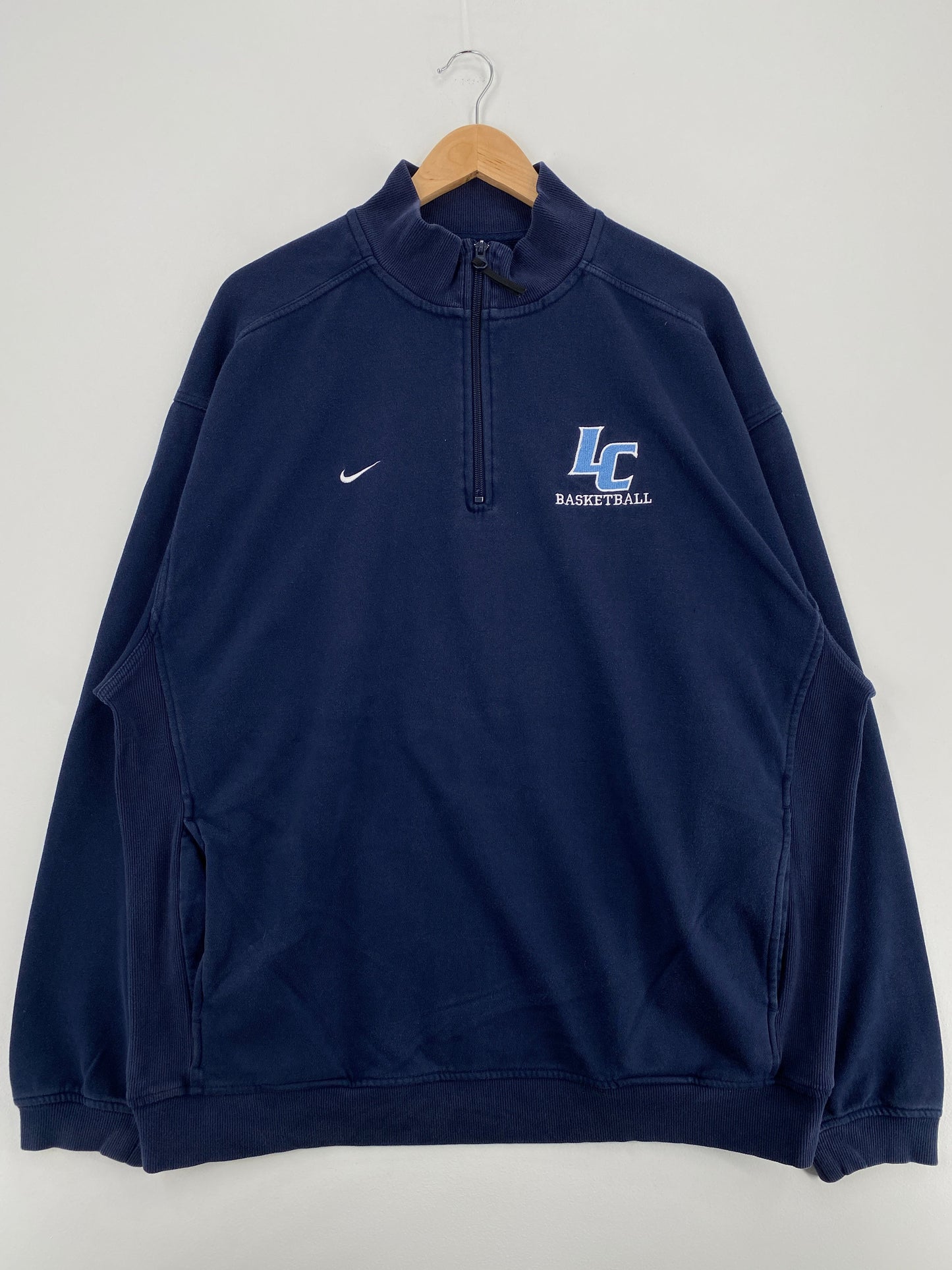 00' NIKE LEWIS AND CLARK CC Size XL Vintage College Half Zip Sweat-Shirt / G4386S