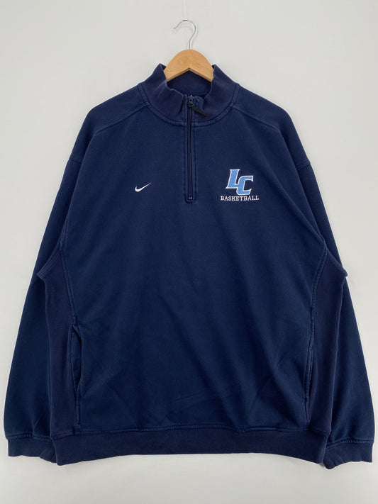 00' NIKE LEWIS AND CLARK CC Size XL Vintage College Half Zip Sweat-Shirt / G4386S