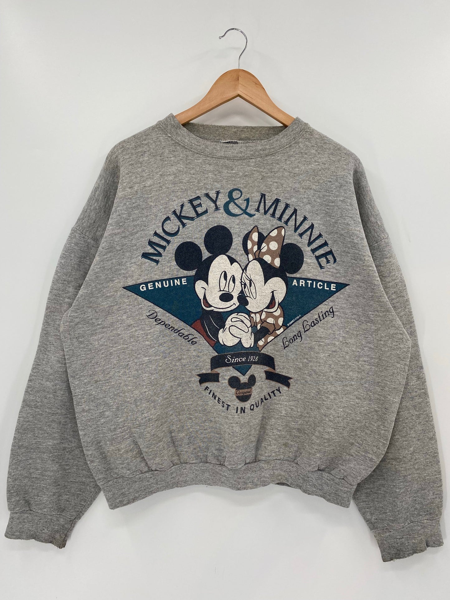 90's DISNEY MICKEY MINNIE Made in USA Size XL Vintage Sweat-shirt / E8047S