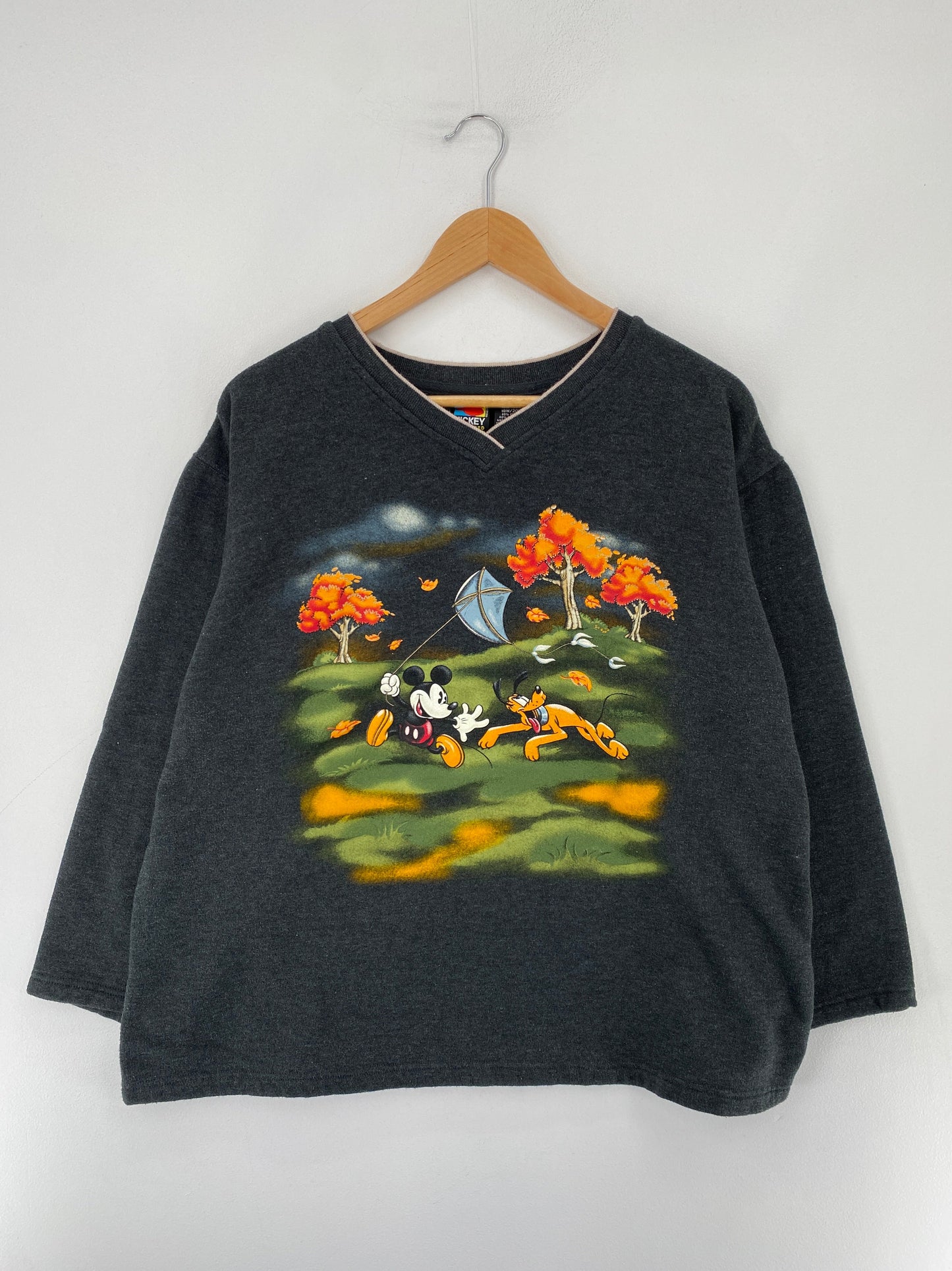 90's DISNEY MICKEY Size Ladies.XL Vintage Sweat-shirt / F5674S