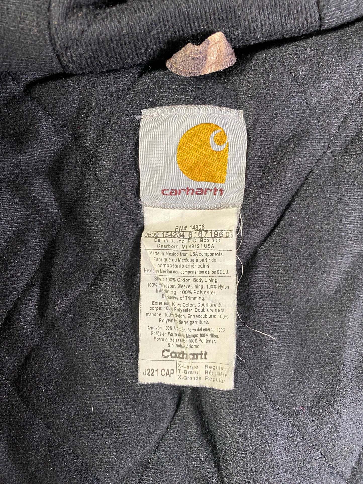 Vintage CARHARTT XL Zip-Up Duck Jacket / F2942J