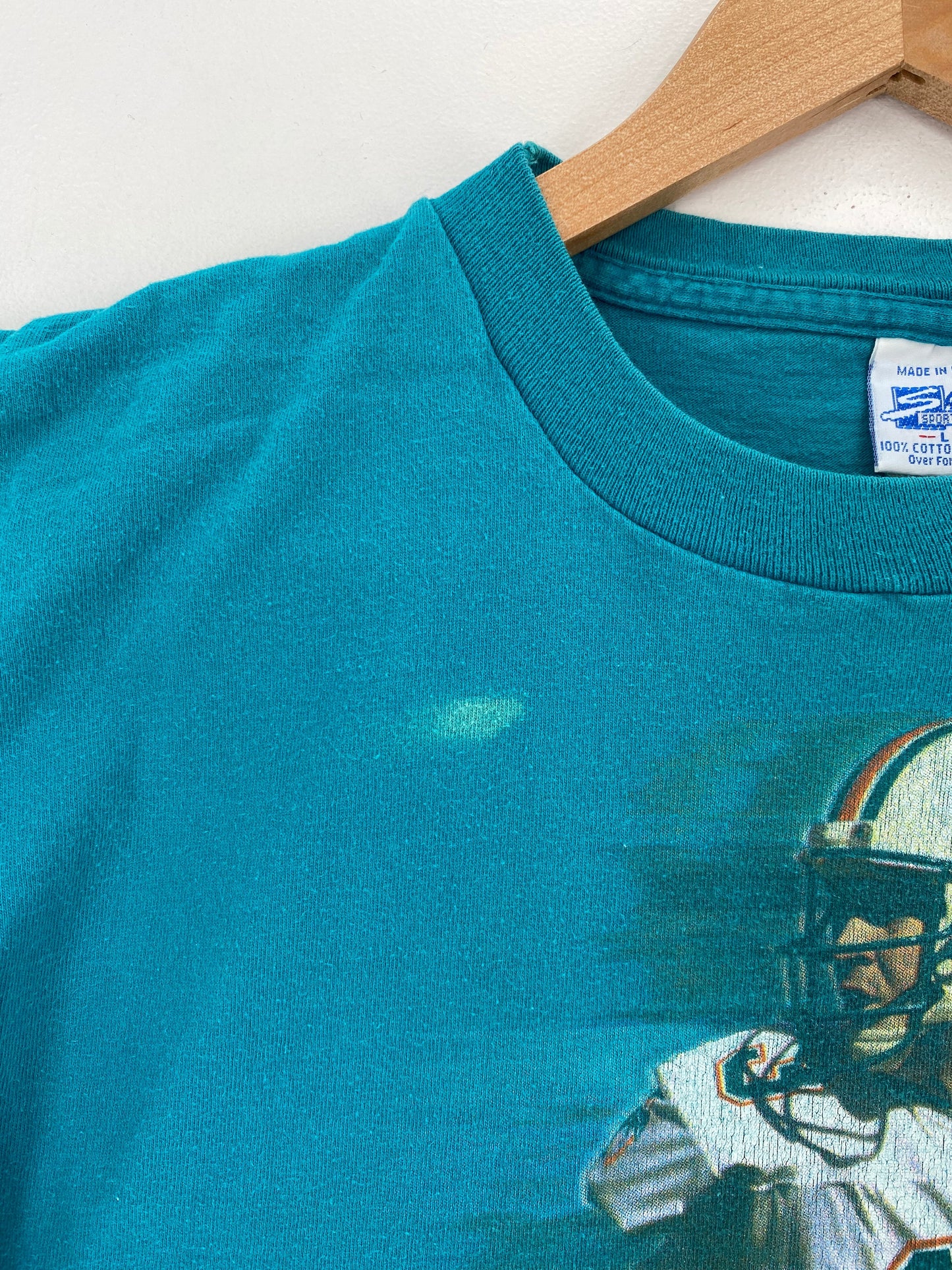 1995 SALEM x MIAMI DOLPHINS DAN MARINO Made in USA Size L Vintage NFL T-Shirt / G3616T