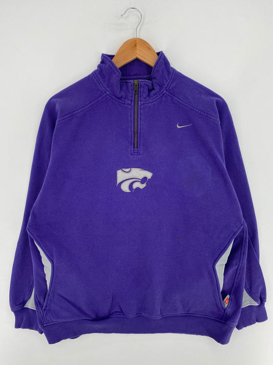 00' NIKE x IOWA Size M Vintage College Half Zip Sweat-Shirt / E9378S