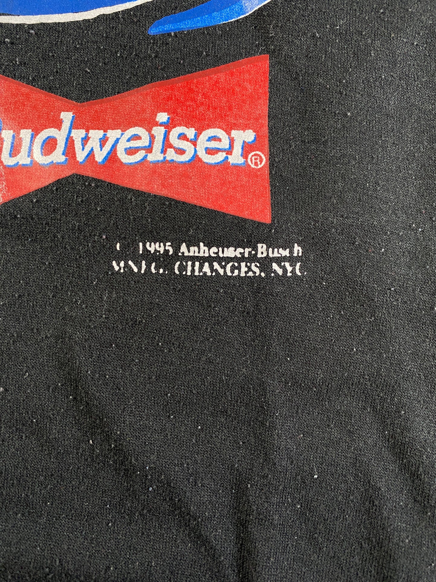 1995 BUDWEISER Size Approx.XL Vintage T-Shirt / G150T
