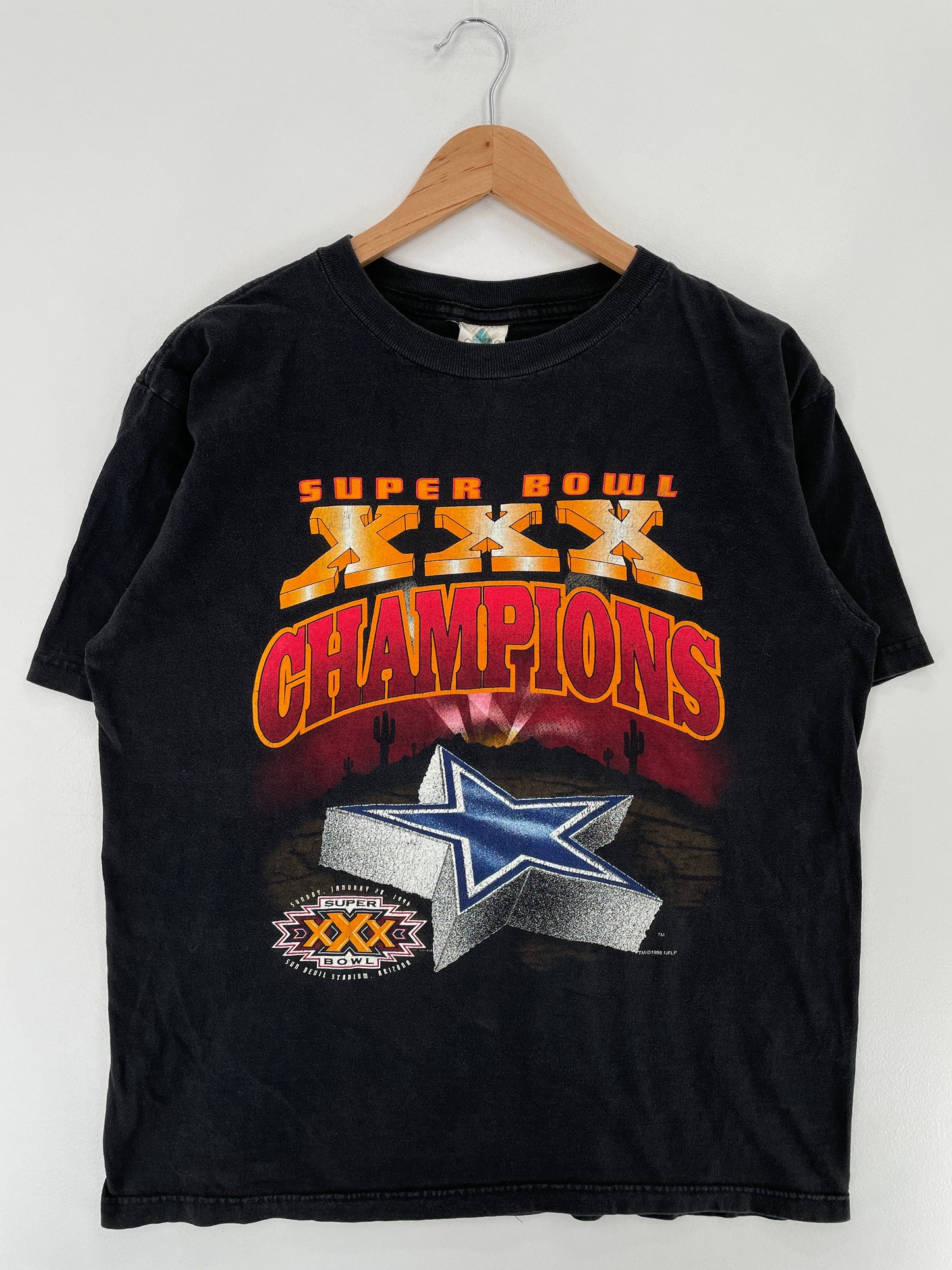 1995 DALLAS COWBOYS Size L Vintage NFL T-Shirt / F3595T