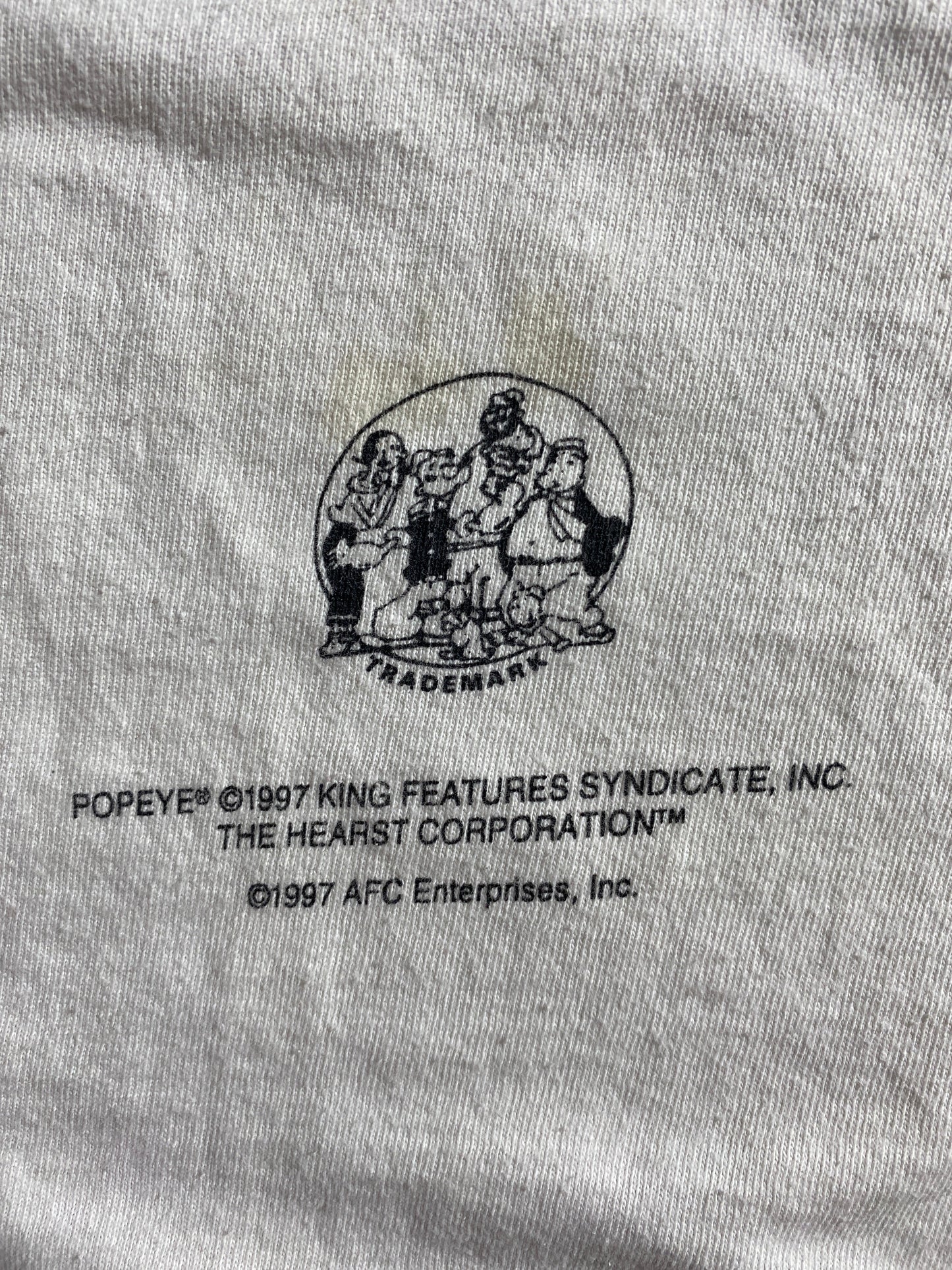 1997 POPEYE THE SAILOR Size XL Vintage T-Shirt / G592T