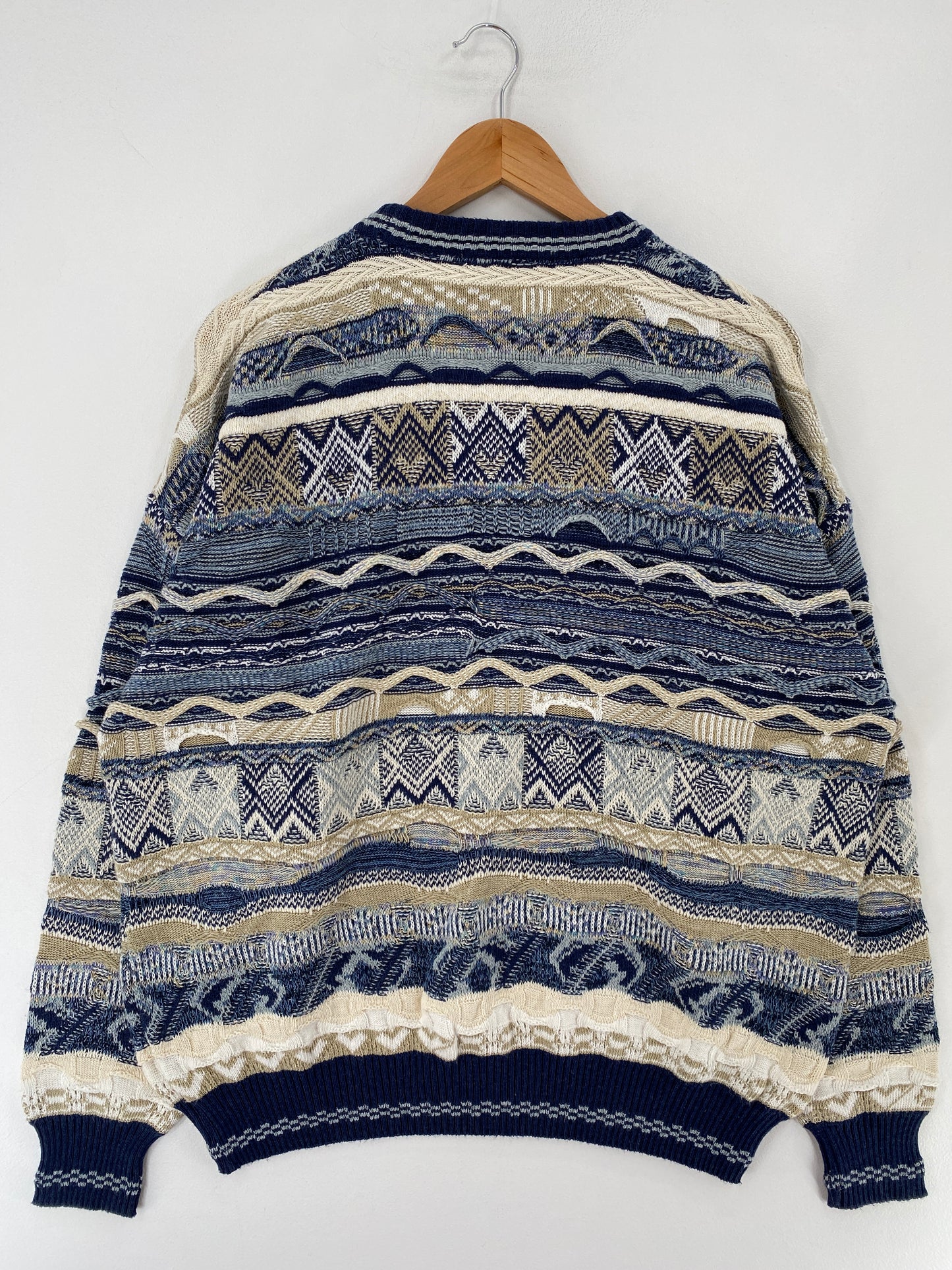Vintage 3D COOGI-Style Size XL Cotton Knit Sweater / F250K