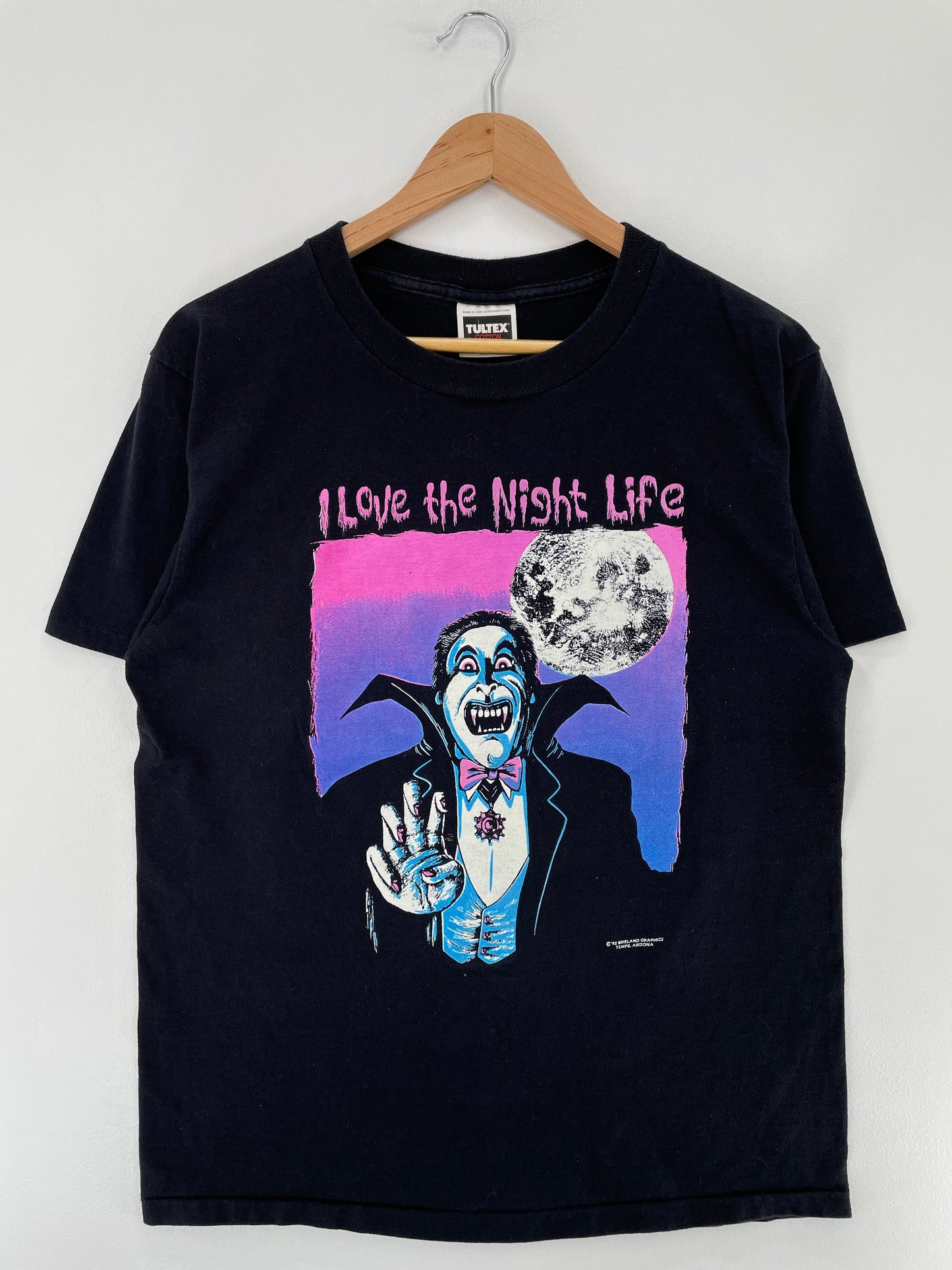 1992 I LOVE THE NIGHT LIFE Made in USA Size M Vintage T-Shirt / F3592T