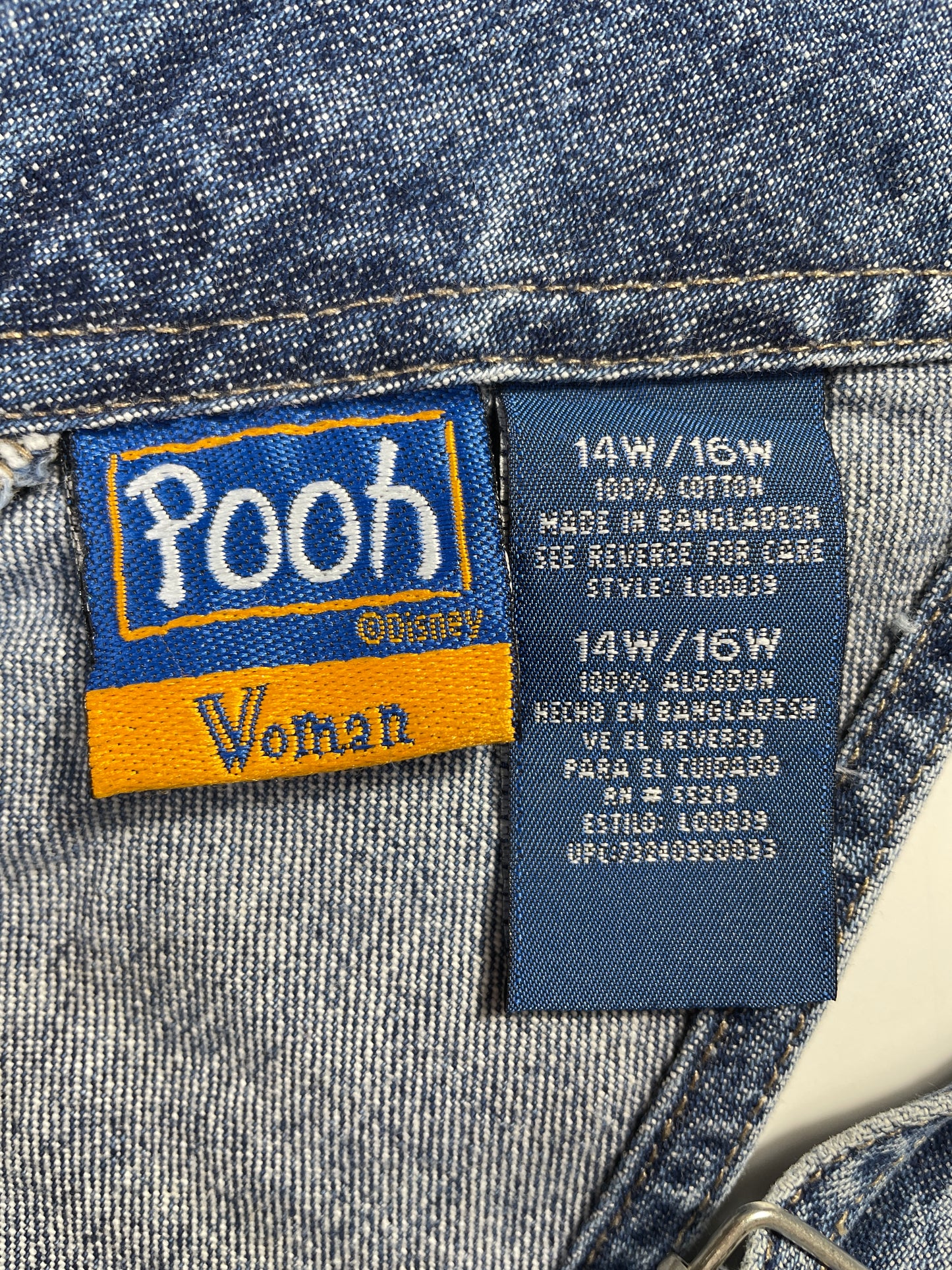 Vintage DISNEY WINNIE THE POOH Size Ladies.14-16W(XL) Vintage Denim Overall / E7845P