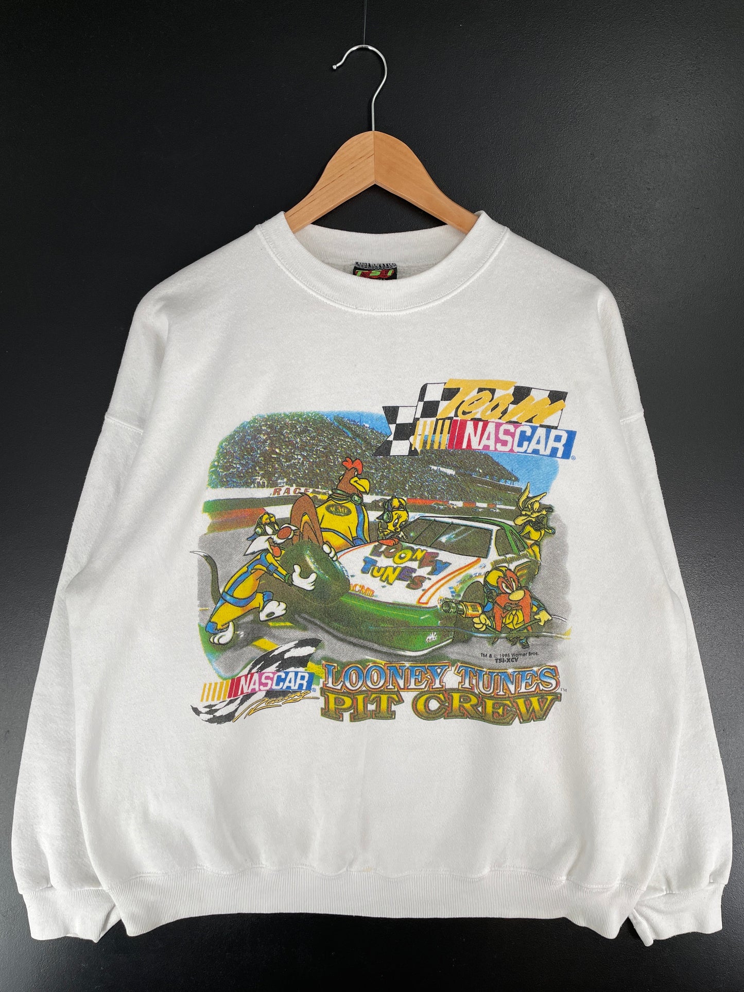 1995 NASCAR x LOONEY TUNES Made in USA Size XL Vintage Sweat-shirt / F3519S