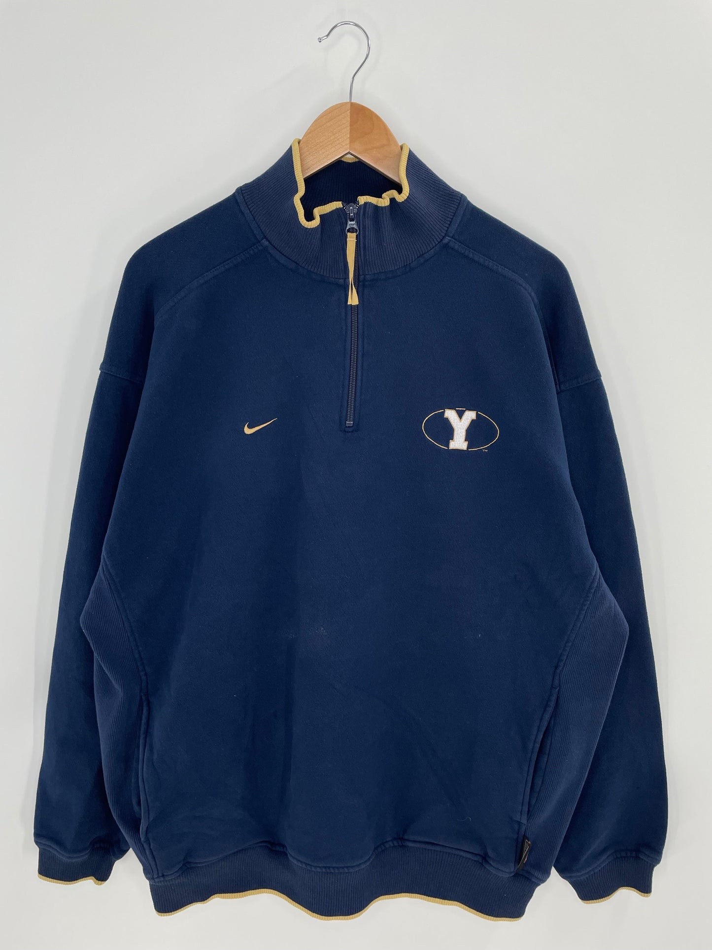 00’ NIKE BRIGHAM YOUNG Size XL Vintage College Half Zip Sweat shirt / F5850S