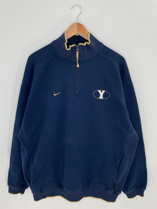 00’ NIKE BRIGHAM YOUNG Size XL Vintage College Half Zip Sweat shirt / F5850S