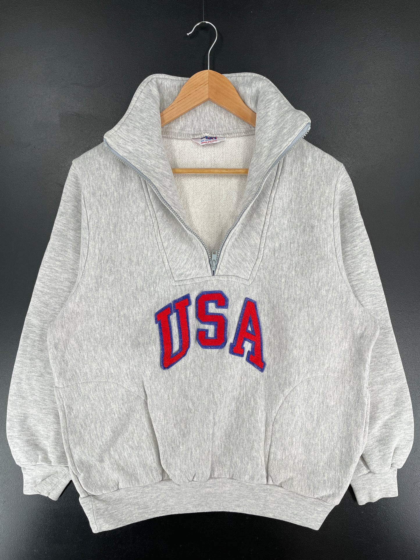 90’s USA Size Approx.M Half Zip Sweat-Shirt / E7296S